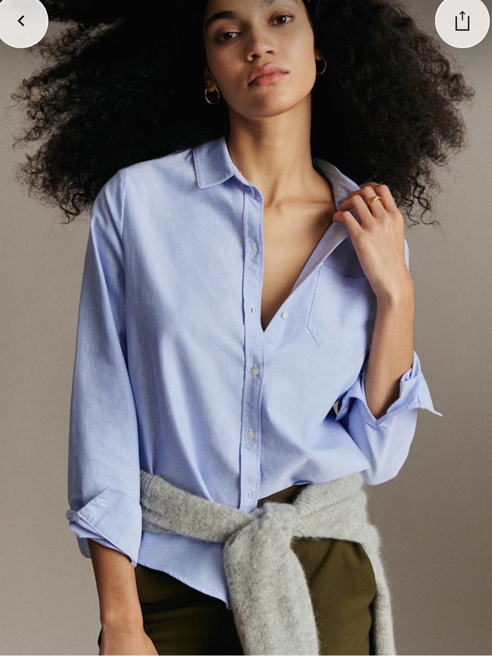 Sezane tomboy shirt blue
